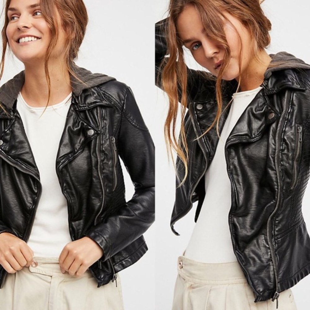 Free People Black Leather Jacket